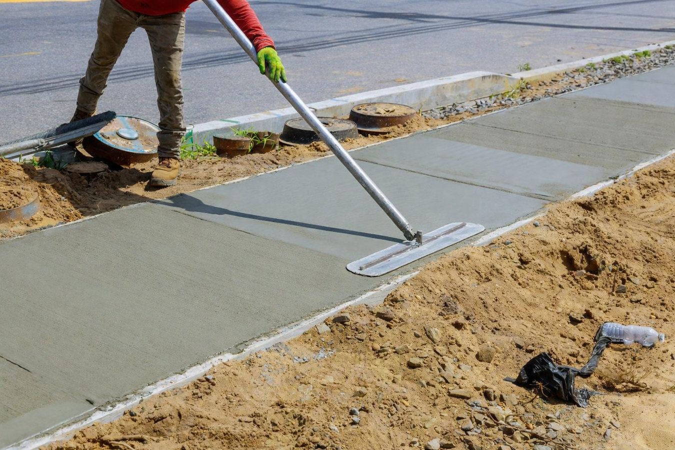 Concrete sidewalk building in Easton, MA